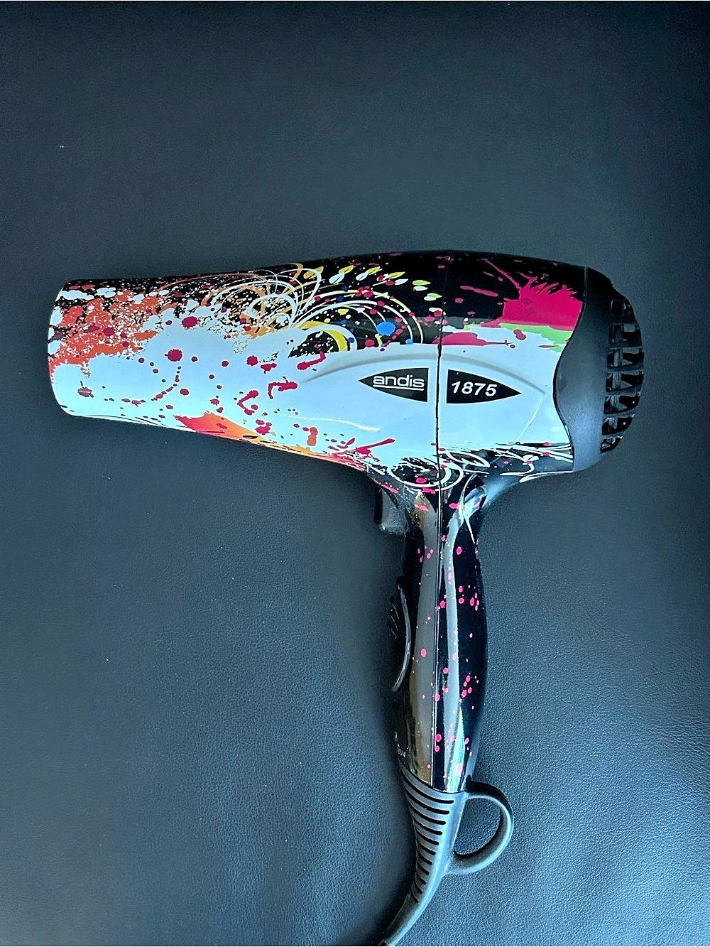 Andis 1875 watt Hair Dryer / Colorful Graphic Splatter Print